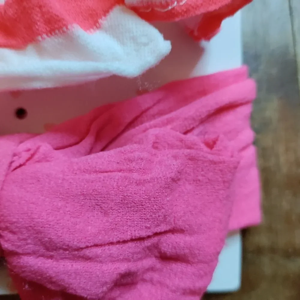 Capelli baby girl headbands nylon hot pink white black stripe bundle 4 headbands